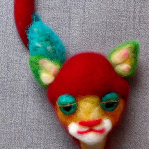 Image similar to a needle felted pyra, needle felting art.