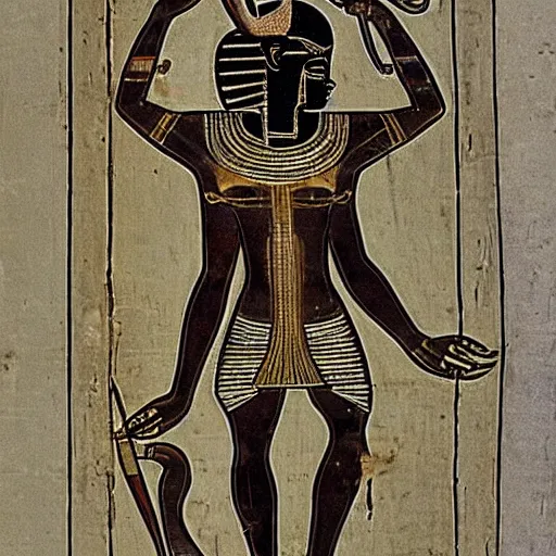 Image similar to ancient egyptian art of xenomorph alien