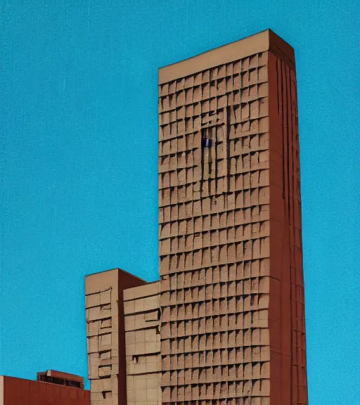 Image similar to occult brutalist building by wes anderson, digital art