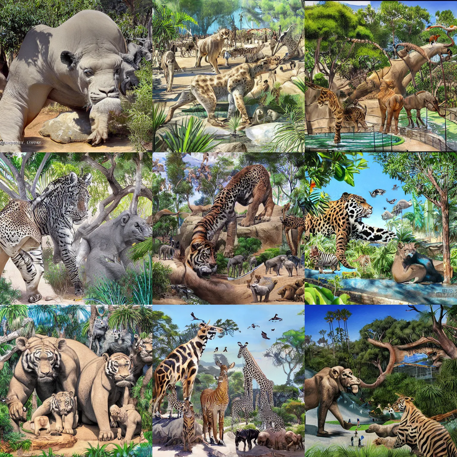 Prompt: san diego zoo by jung - gi - kim, detailed,