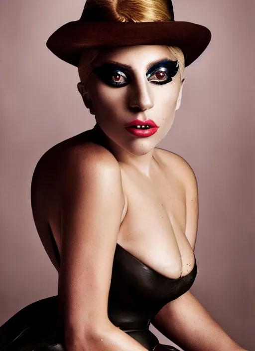 Image similar to lady gaga styled by nick knight, annie leibovitz, posing, style, vogue magazine, highly realistic. high resolution. highly detailed. dramatic. 8 k. 4 k.