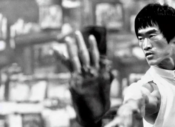 Prompt: a film still of doctor bruce lee in harry potter