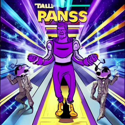 Image similar to thanos dancing rick roll background