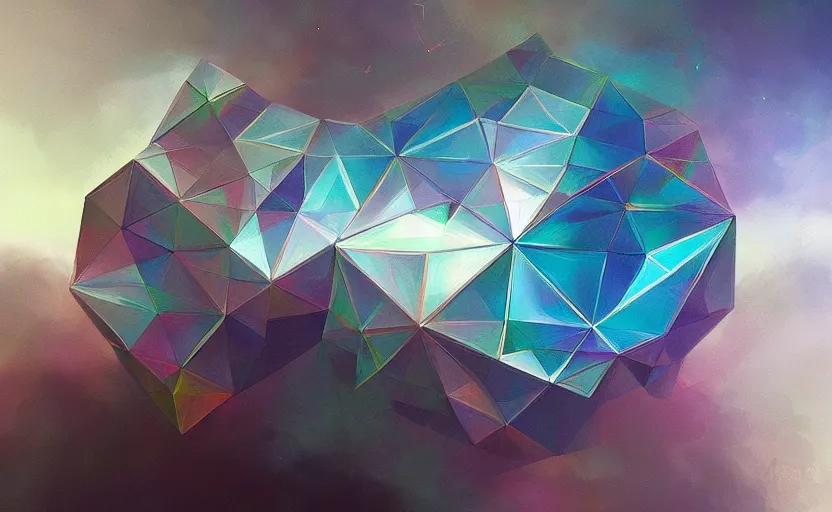 Prompt: a painting of a sierpinski icosahedron trending on artstation in the style of greg rutkowski, 3 d, fractal, 4 d, endless, rainbow, geometric tesseract, symmetry, wallpaper, sacred