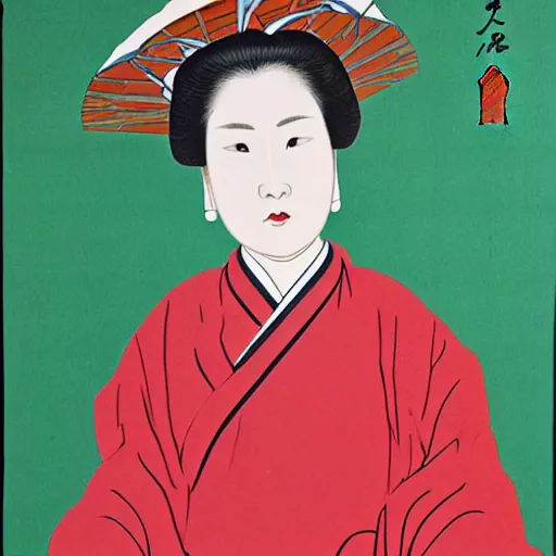 Prompt: hinese style portrait of a lady