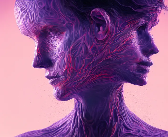 Prompt: Human Transforming into a Liquid, 4K, HD, Digital Art