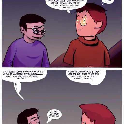 Image similar to penny arcade panel featuring tycho and gabe, textless, textless, wordless