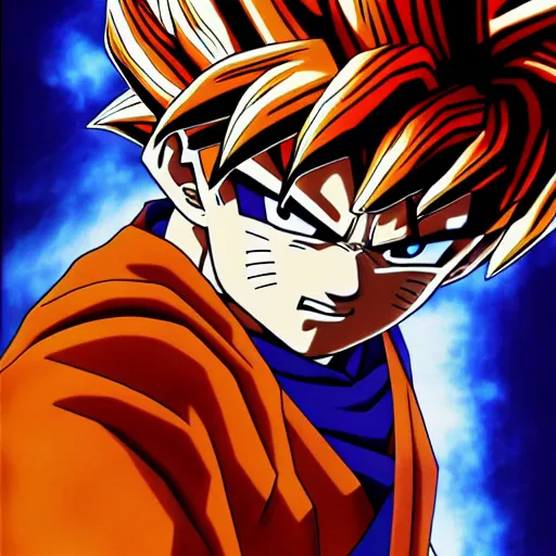 Image similar to ultra realistic portrait painting of a fusion of goku and gohan art by masashi kishimoto, 4 k, naruto artstyle, cel shaded, highly detailed, epic lighting, full body