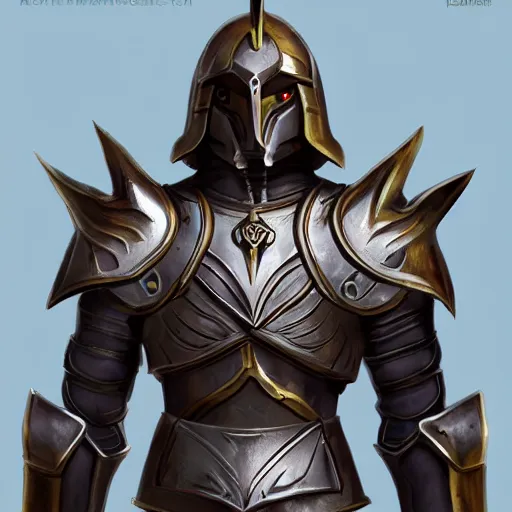 Prompt: animated armor that looks with a sun emblem on his chest, mid shot photo, style of magic the gathering, dungeons and dragons, fantasy, intimidating