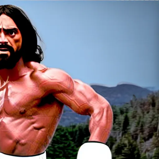 Image similar to Jesus as Rocky in the Rocky movie