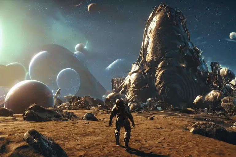 Image similar to screenshot from bethesda's new epic space video game starfield