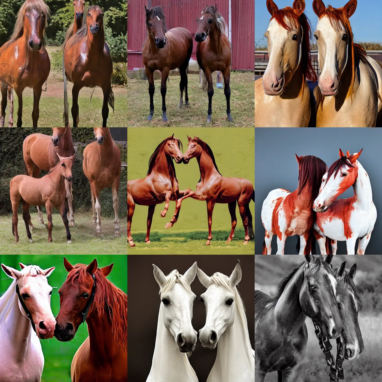 Prompt: conjoined conjoined conjoined conjoined conjoined conjoined conjoined conjoined conjoined conjoined conjoined conjoined conjoined conjoined conjoined conjoined conjoined conjoined horses, same body, same body, two heads one body, colors, photograph