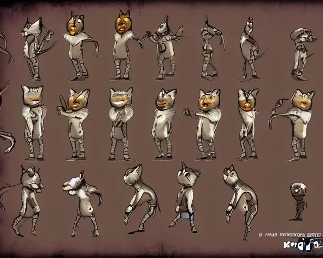 Image similar to king cat character reference sheet, trending on artstation, indie games, digital art, line art