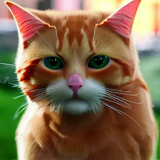 Image similar to ginger cat, unreal engine