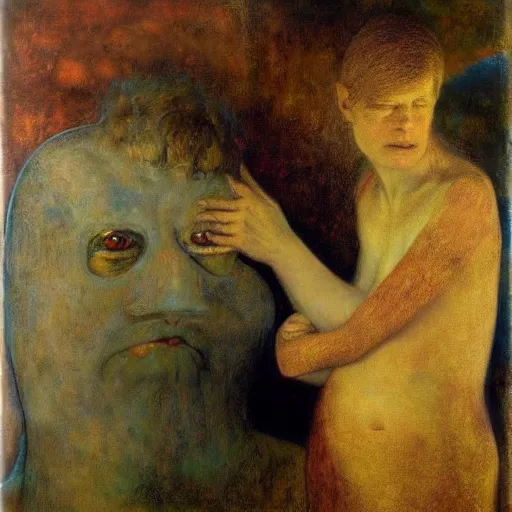 Image similar to the restraint of beasts, by Odd Nerdrum and Gustav Klimt, oil on canvas, beautiful, eerie, surreal, colorful