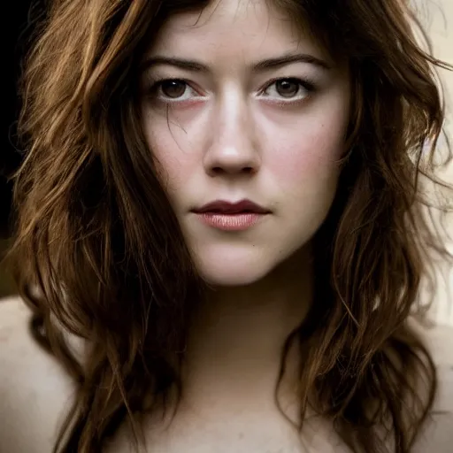 Image similar to a masterpiece portrait photo of a beautiful young woman who looks like an scene gril mary elizabeth winstead, symmetrical face