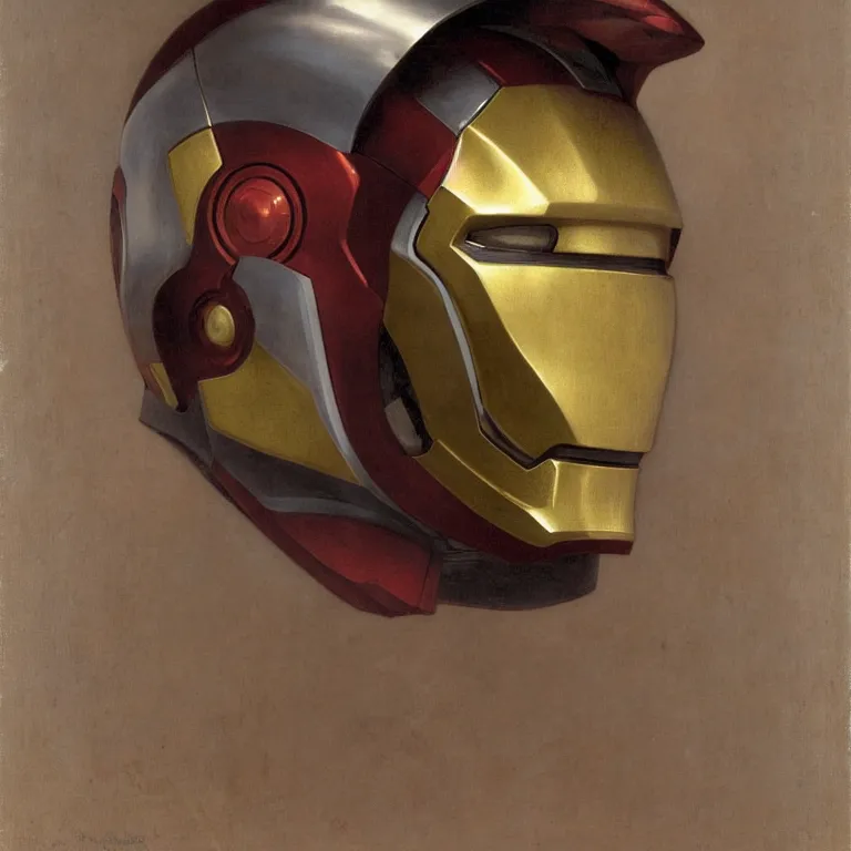 Prompt: Iron man with his helmet on by William Adolphe Bouguereau