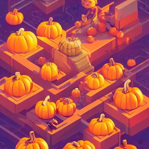 Image similar to isometric various pumpkins, video game prop design, 2 d game fanart behance hd by jesper ejsing, by rhads, makoto shinkai and lois van baarle, ilya kuvshinov, rossdraws global illumination