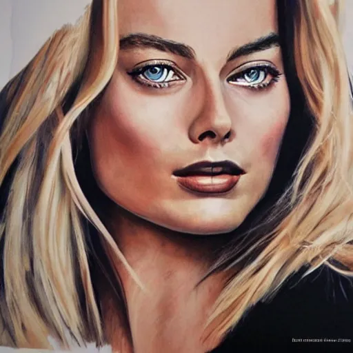 Prompt: realistic detailed face portrait, Margot Robbie,