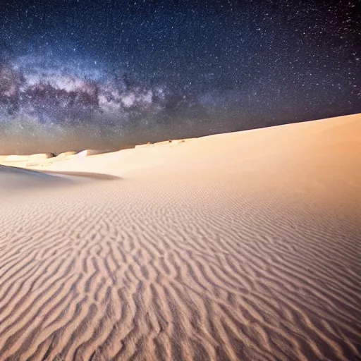 Prompt: milky way over the white sands national park in new mexico, united states, award winning national geographic