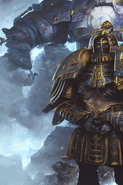 Image similar to armor portrait heros warhammer 4 0 k horus heresy fanart - the primarchs emperor by johannes helgeson animated with vfx concept artist & illustrator global illumination ray tracing hdr fanart arstation zbrush central hardmesh 8 k octane renderer comics stylized