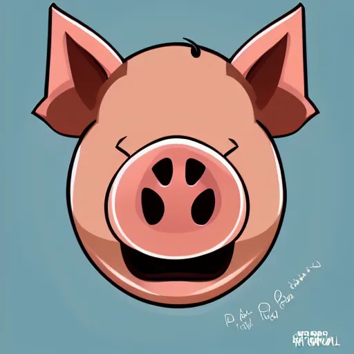 Prompt: face of cutest pig in the world. Artistic. Concept art. Cartoony. High details