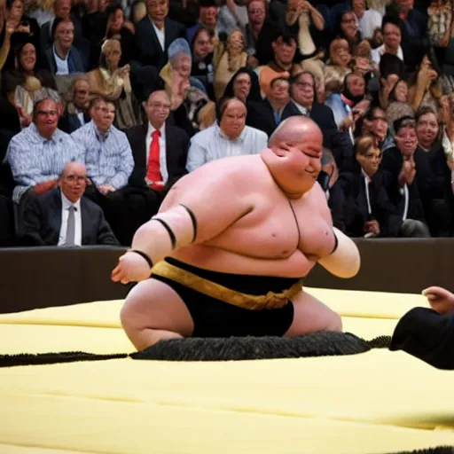 Image similar to joe biden sumo wrestling