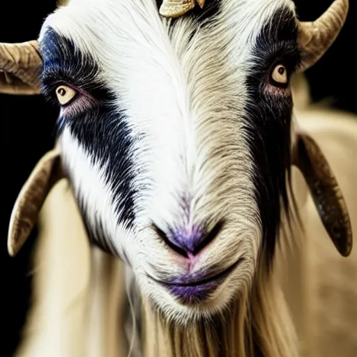 Image similar to goat with heavy metal makeup