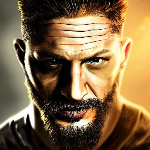 Image similar to Tom Hardy in wolverine suit Digital art 4K quality Photorealism