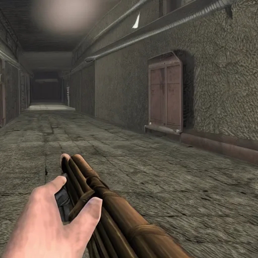 Image similar to resident evil 4, first person view