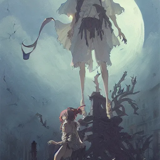 Image similar to halloween, finely detailed features, perfect art, trending on pixiv fanbox, painted by greg rutkowski makoto shinkai takashi takeuchi studio ghibli, akihiko yoshida,