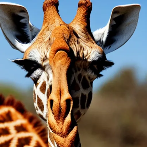 Image similar to giraffe with white feathers and orange bill