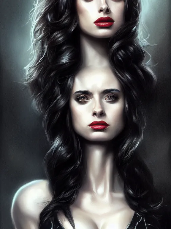 Image similar to krysten ritter as the black widow, digital painting, extremely detailed, 4 k, intricate, brush strokes, mark arian, artgerm, bastien lecouffe - deharme