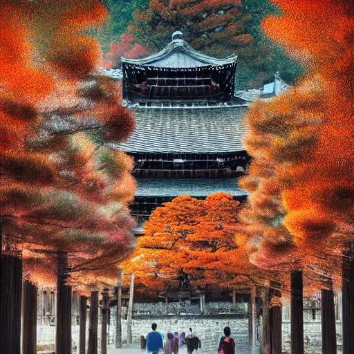 Image similar to todaiji japanese buddhist temple in nara, japan by anato finnstark, by alena aenami, by john harris, by ross tran, by wlop, by andreas rocha