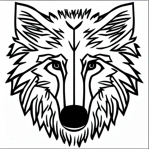 Image similar to wolf template base lineart sideways view, simple, no color, coloring book style, high quality, HD, 8K