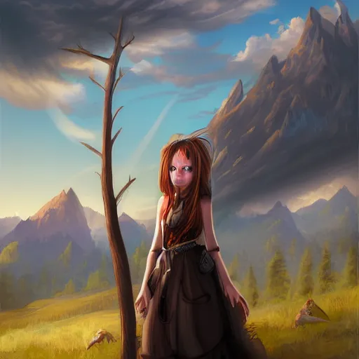 Prompt: a portrait of a character in a scenic environment by Réhahn