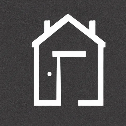 Prompt: logo of a house with a door open, minimalistic, vectorized logo style