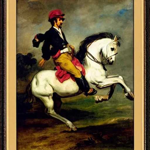 Image similar to a galloping horse, by eugene-delacroix