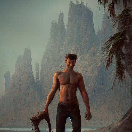 Prompt: skinny Giga Chad , digital art , trending on artstation , matte painting , Hyperdetailed , CGSociety