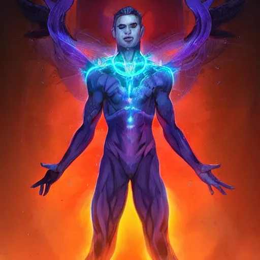 Prompt: a powerful psychic man emitting psychic power, psychic, psychic powers, detailed, highly detailed, hyper detailed, aesthetic!, trending on artstation, artstation, trending on tumblr, by artgerm, by loish, fantasy, fantasy aesthetic!,
