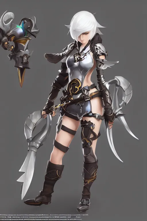 Image similar to female silver hunter character from dragon nest, wlop, trending on artstation, deviantart, anime key visual, official media, professional art, 8 k uhd