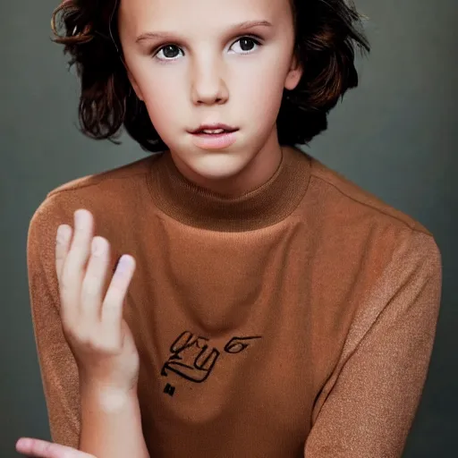 Image similar to photoshoot of Millie Bobby Brown