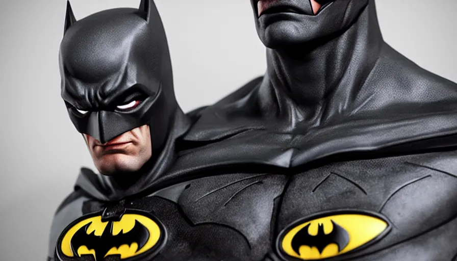 Prompt: Hand-painted bust of Batman, hyperdetailed, artstation, cgsociety, 8k