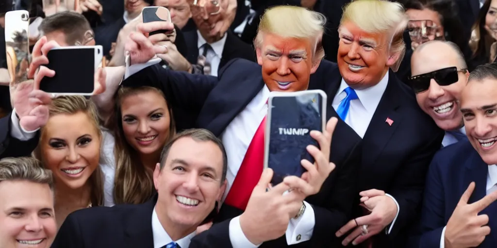 Image similar to trump, selfie, influencer