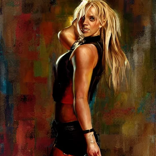 Image similar to full body britney spears, jeremy mann painting