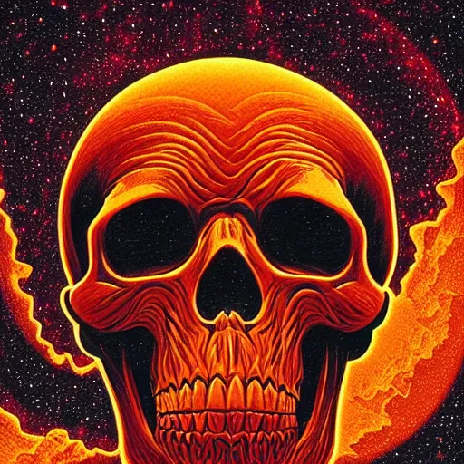 Image similar to ngc 3132 melting mysterious skull landscape by Casey Weldon, dan mumford 8k ultra high definition, upscaled, perfect composition , golden ratio, edge of the world, image credit nasa nat geo