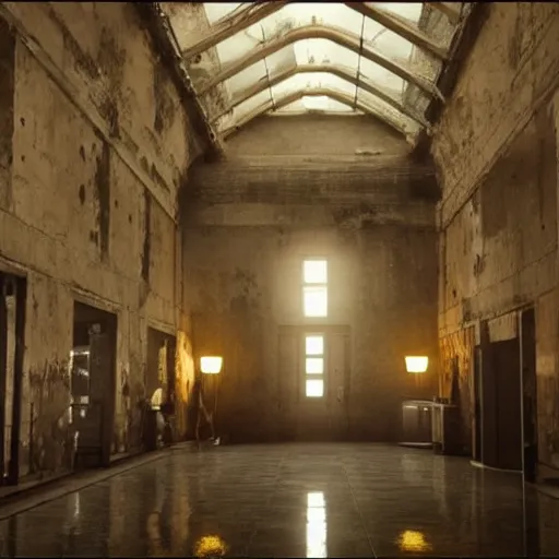 Image similar to a beautiful interiors of Alcatraz. Majestic, gorgeous, atmospheric, highly detailed, 4k