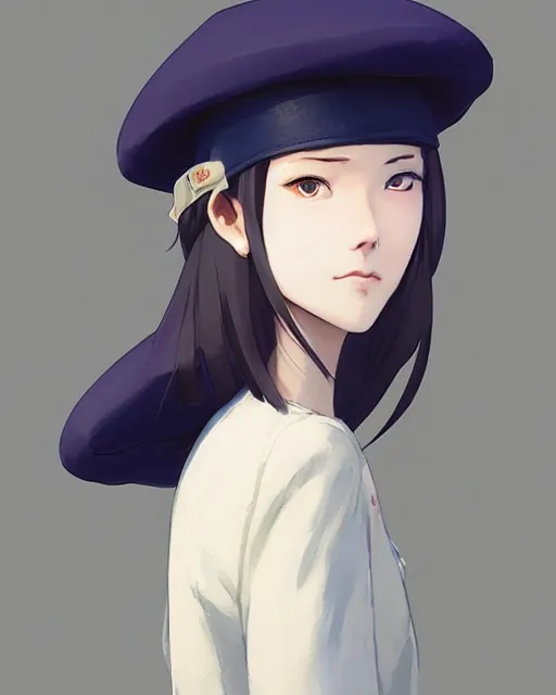 Image similar to girl with beret, sharp details, sharp focus, elegant, highly detailed, illustration, by Jordan Grimmer and greg rutkowski and PiNe(パイネ) and 薯子Imoko and 香川悠作 and wlop and maya takamura, intricate, beautiful, Trending artstation, pixiv, digital Art