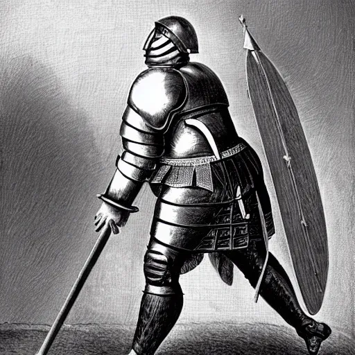 Prompt: a photograph of a french knight farting in your general direction