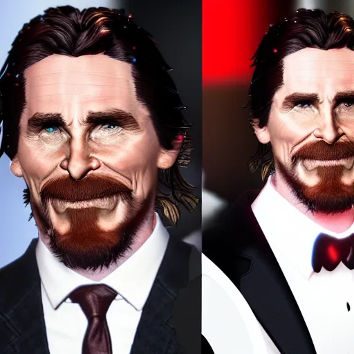 Image similar to christian bale from american psycho film in the God of War game